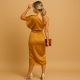 Elegant women’s dress with a minimalist silhouette and flattering fit, perfect for formal events, office wear, or evening outings.