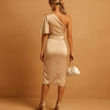 Elegant women’s dress with a minimalist silhouette and flattering fit, perfect for formal events, office wear, or evening outings.