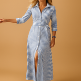 Women’s summer maxi dress with short sleeves and breathable fabric in stylish colors, perfect for beach days or evening strolls.