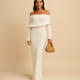 Elegant off-shoulder summer dress for women, lightweight and stylish, perfect for sunny days, casual outings, and summer events.