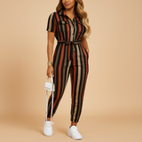 Stylish tailored jumpsuit for women with flattering silhouette and button closure, ideal for work, brunch, or evening occasions.
